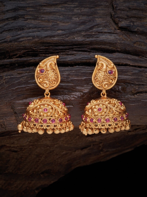 

Kushal's Fashion Jewellery Red Paisley Shaped Studs Earrings