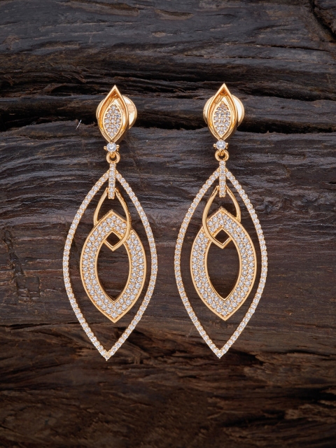 

Kushal's Fashion Jewellery White Classic CZ Studded Drop Earrings