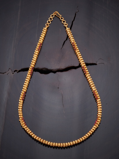 

Kushal's Fashion Jewellery Gold-Toned & Red Silver Gold-Plated Chain