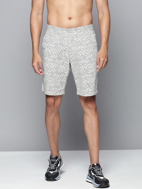 

Flying Machine Men White Printed Slim Fit Chino Shorts