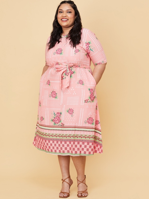 

max Pink Ethnic Motifs A-Line Midi Dress