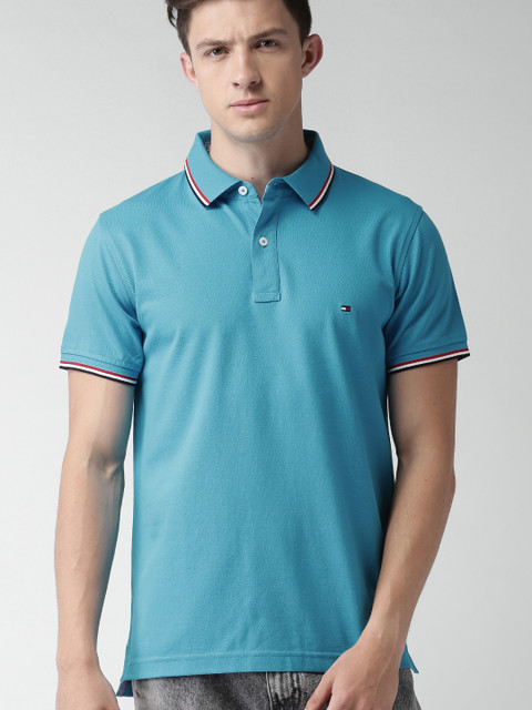 

Tommy Hilfiger Men Blue Slim Fit Polo T-shirt