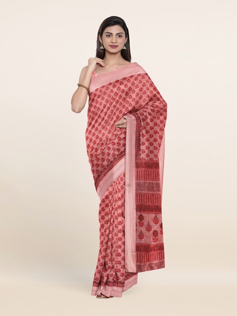 

Pothys Pink & Red Floral Saree