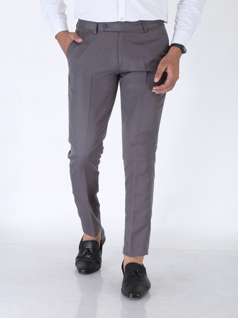 

Srey trends Men Grey Smart Slim Fit High-Rise Trousers