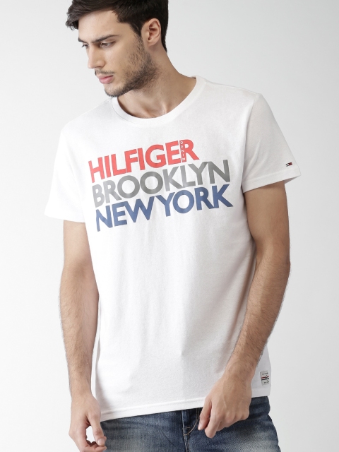 

Tommy Hilfiger Men White Printed Round Neck T-shirt