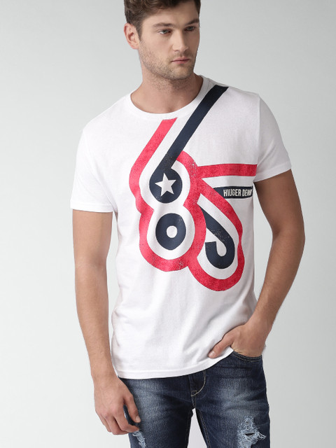 

Tommy Hilfiger Men White Printed Round Neck T-shirt