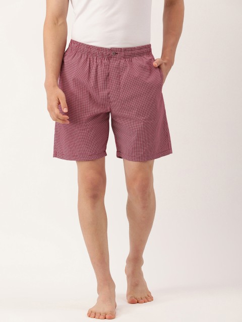 

Chromozome Men Maroon & Off White Printed Lounge Shorts