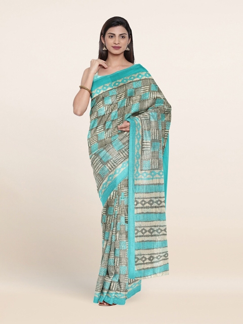 

Pothys Green Printed Saree