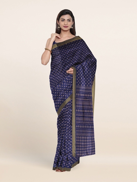 

Pothys Blue & White Ethnic Motifs Printed Saree