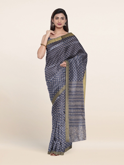 

Pothys Grey & White Zari Saree