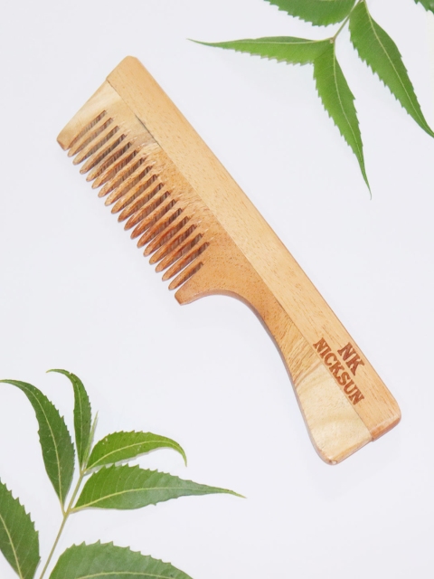 

NICKSUN Neem Wooden Handle Comb - Camel Brown