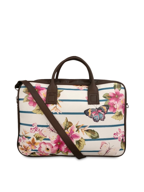 

Toteteca Women Brown & Beige Floral Print Laptop Bag