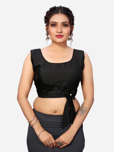 

SIRIL Women Black Solid Padded Saree Blouse