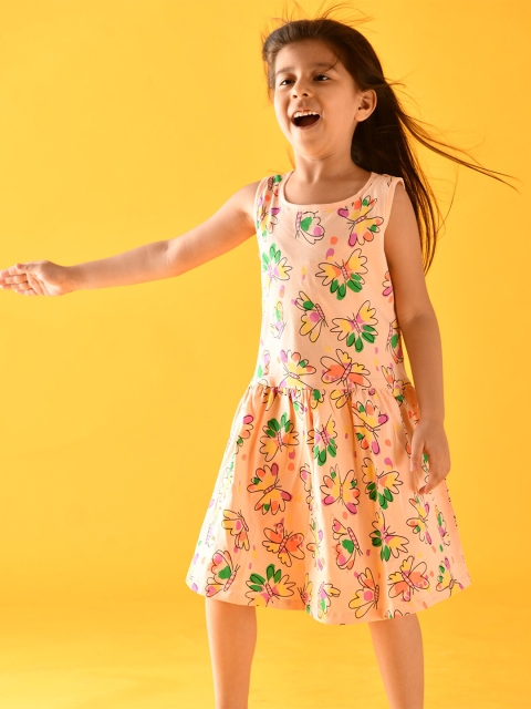 

Anthrilo Pink Floral A-Line Maxi Dress
