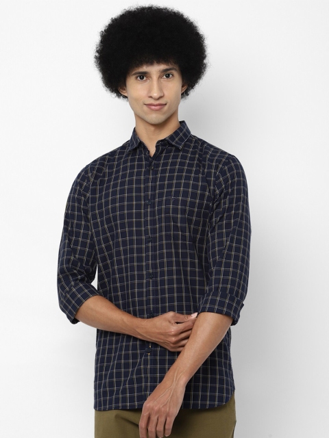 

Allen Solly Men Navy Blue Slim Fit Windowpane Checked Casual Shirt