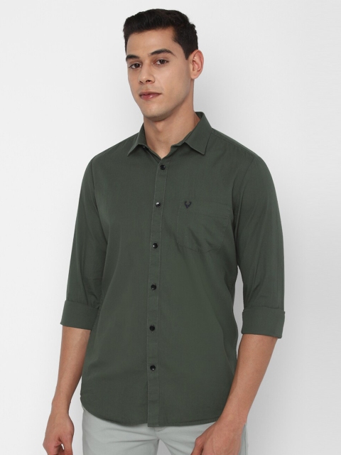 

Allen Solly Men Olive Green Solid Slim Fit Casual Shirt