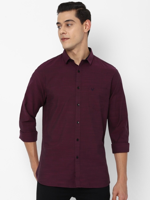 

Allen Solly Men Maroon Solid Slim Fit Casual Shirt