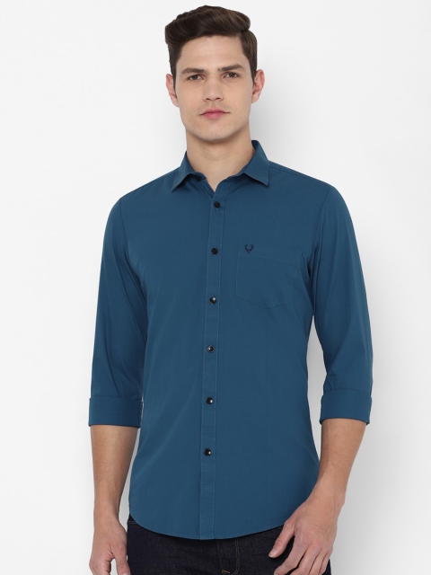 

Allen Solly Men Blue Solid Slim Fit Casual Shirt