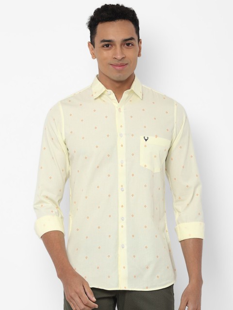 

Allen Solly Men Yellow Slim Fit Printed Casual Shirt
