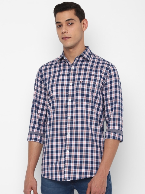 

Allen Solly Men Navy Blue Slim Fit Checked Casual Shirt
