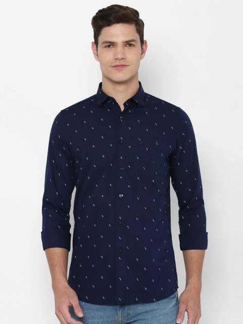 

Allen Solly Men Navy Blue Slim Fit Printed Casual Shirt