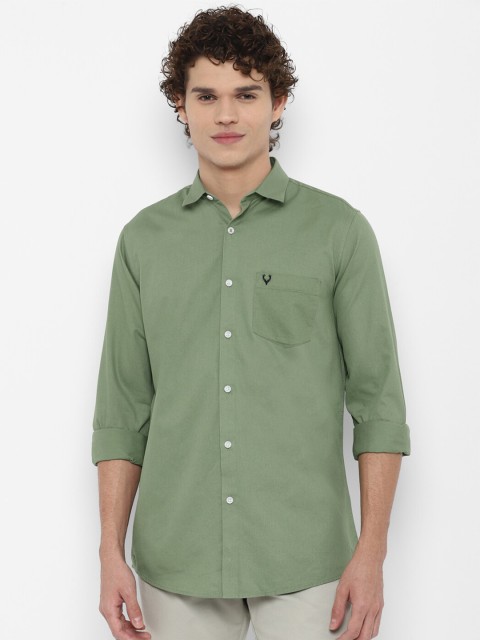 

Allen Solly Men Green Solid Slim Fit Casual Shirt