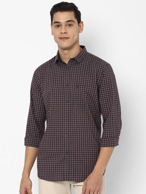 

Allen Solly Men Purple Slim Fit Grid Tattersall Checks Checked Casual Shirt