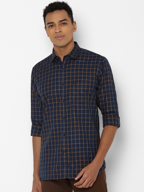 

Allen Solly Men Navy Blue Slim Fit Checked Casual Shirt