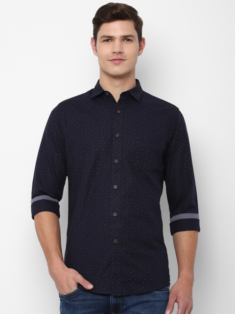 

Allen Solly Men Navy Blue Slim Fit Printed Casual Shirt