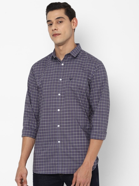 

Allen Solly Men Blue Slim Fit Grid Tattersall Checked Casual Shirt