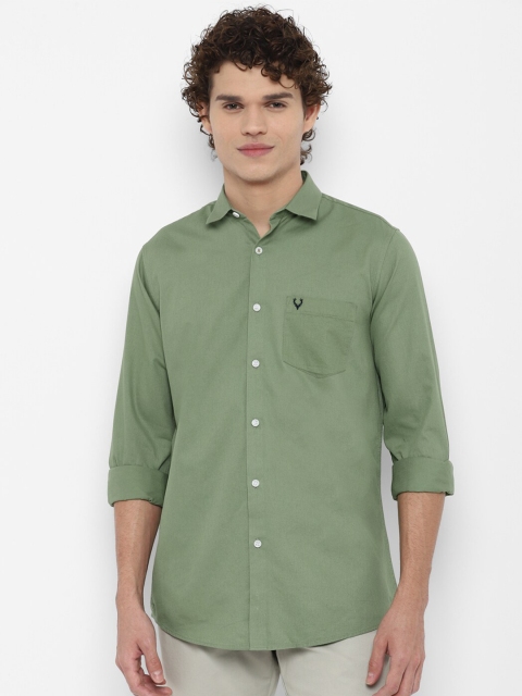 

Allen Solly Men Green Solid Slim Fit Casual Shirt