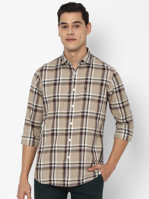 

Allen Solly Men Beige Slim Fit Tartan Checked Casual Shirt
