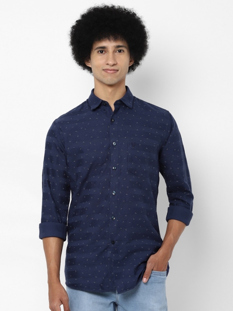 

Allen Solly Men Navy Blue Slim Fit Printed Casual Shirt