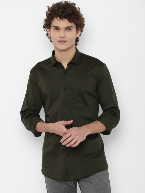 

Allen Solly Men Olive Green Slim Fit Pure Cotton Casual Shirt