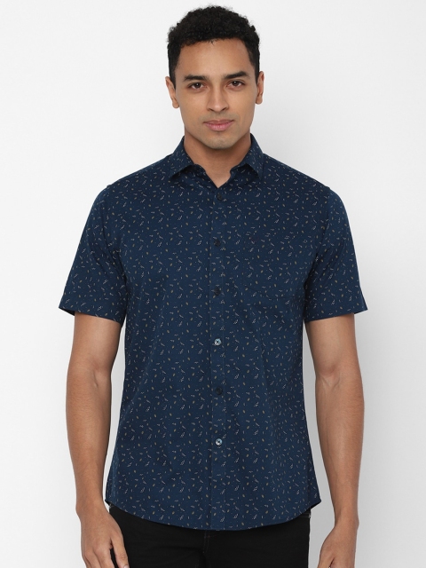 

Allen Solly Men Navy Blue Slim Fit Printed Casual Shirt