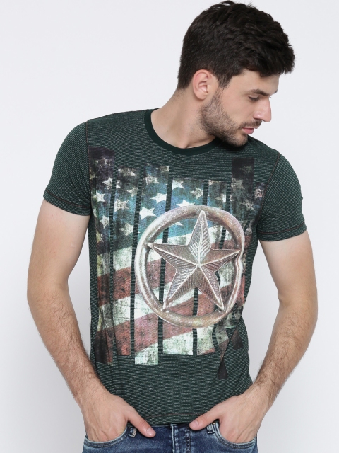 

Fort Collins Men Green Printed Round Neck T-shirt
