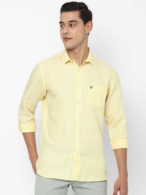 

Allen Solly Men Yellow & White Slim Fit Striped Casual Shirt