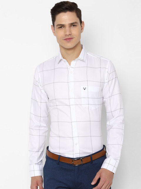 

Allen Solly Men White Slim Fit Windowpane Checked Formal Shirt