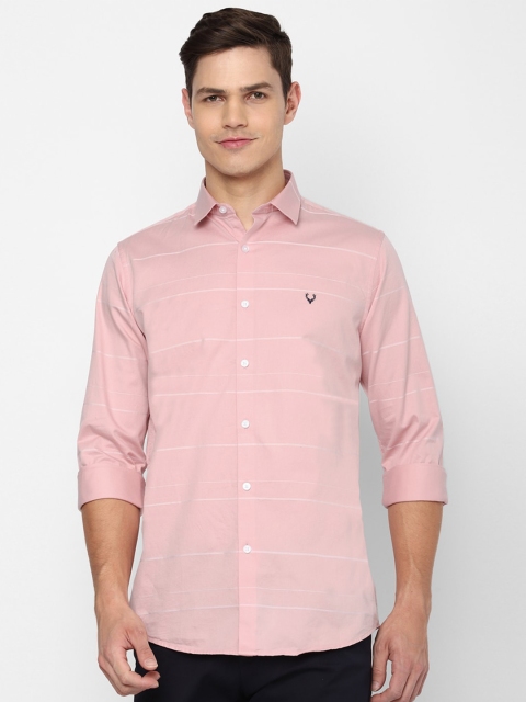 

Allen Solly Men Pink Slim Fit Horizontal Stripes Striped Pure Cotton Casual Shirt