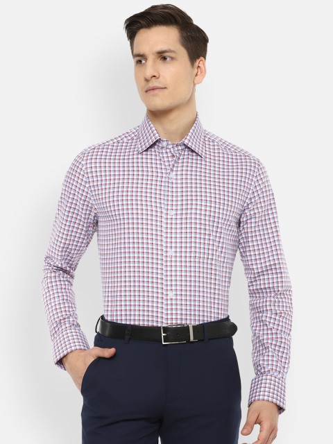 

Louis Philippe Men Purple & White Checked Formal Shirt