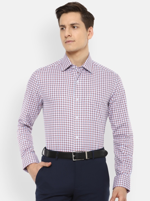 

Louis Philippe Men Purple & White Checked Formal Shirt