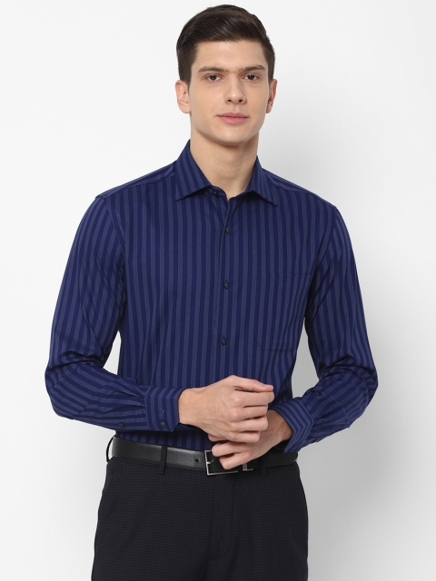 

Louis Philippe Men Navy Blue Striped Formal Shirt