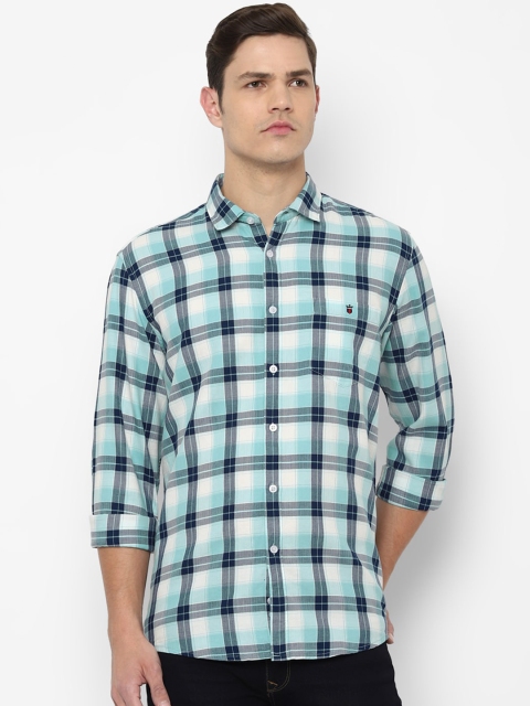 

Louis Philippe Jeans Men Blue & White Slim Fit Tartan Checked Casual Shirt