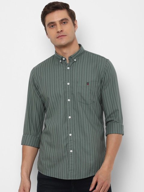 

Louis Philippe Jeans Men Grey Slim Fit Striped Casual Shirt