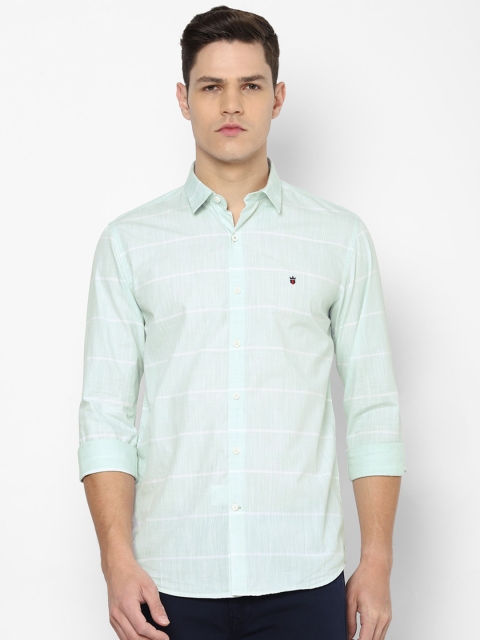 

Louis Philippe Sport Men Green Slim Fit Horizontal Stripes Checked Casual Shirt