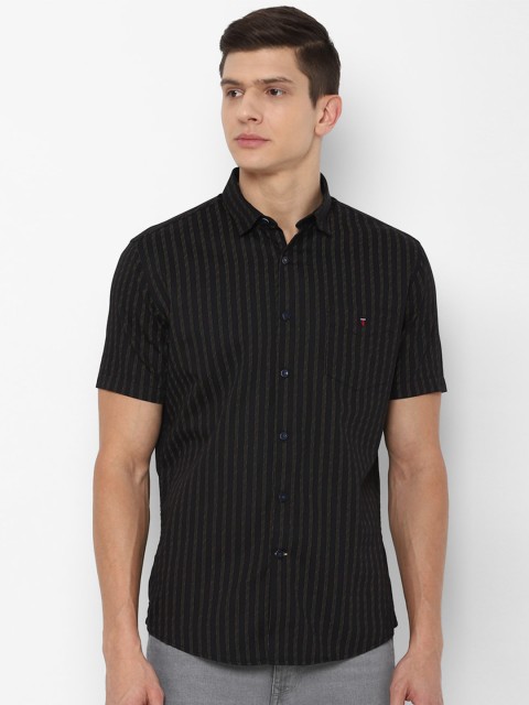 

Louis Philippe Sport Men Black Slim Fit Striped Casual Shirt