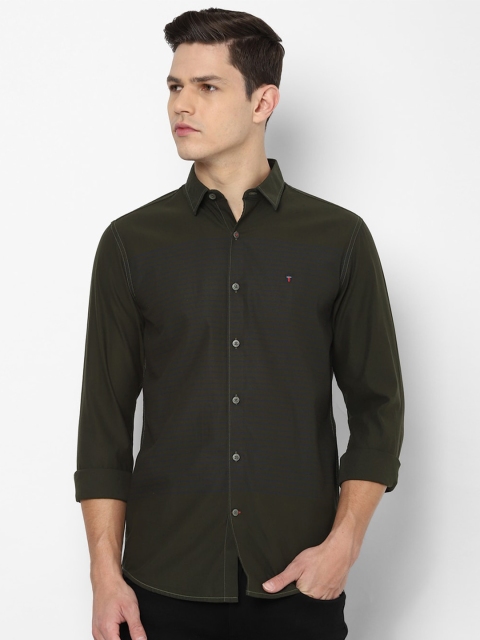 

Louis Philippe Sport Men Olive Green Striped Slim Fit Casual Shirt