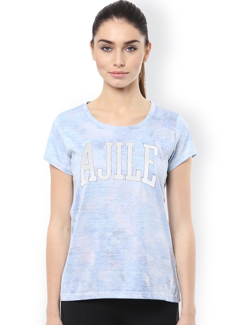 

Ajile by Pantaloons Women Blue Printed Round Neck T-shirt