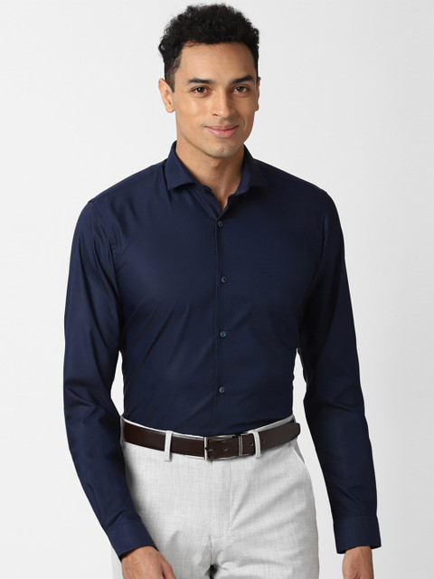 

Peter England Men Navy Blue Formal Shirt