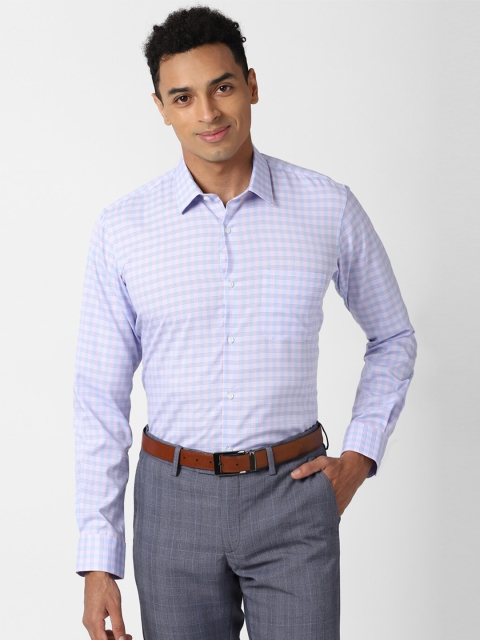 

Peter England Men Blue Checked Formal Shirt